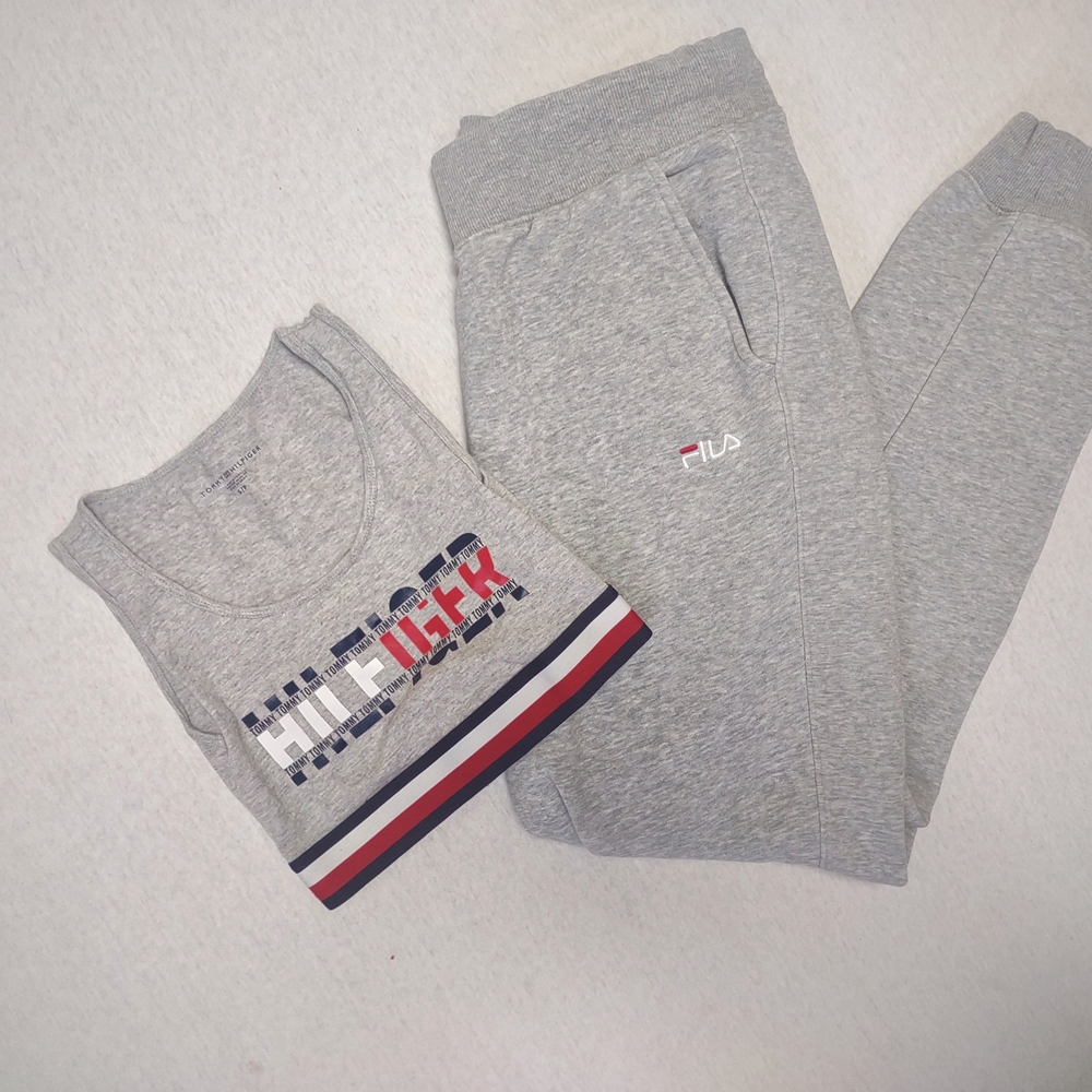 Tommy Hilfiger Ribbed Cotton Sports Bra Crop Top Logo| Red, White & Blue| Small